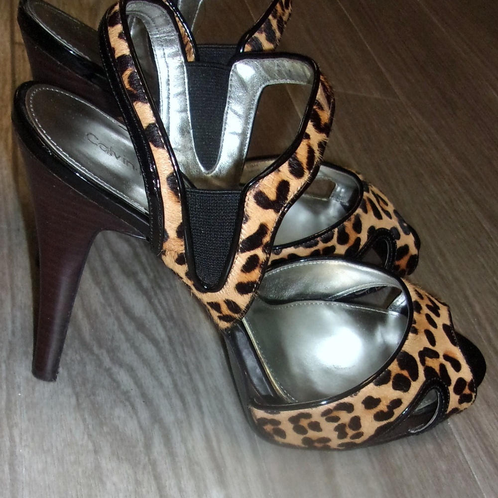 COPY - *SALE*  Calvin Klein Leopard-Stiletto-Ankle Strap-